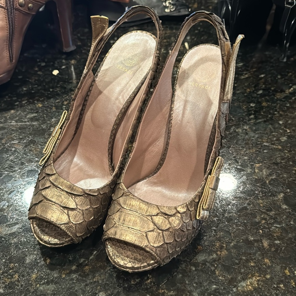 Versace Python Snake Skin Heels